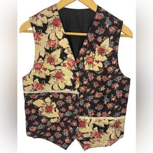 Vintage Handmade floral rose vest 90s size small/medium